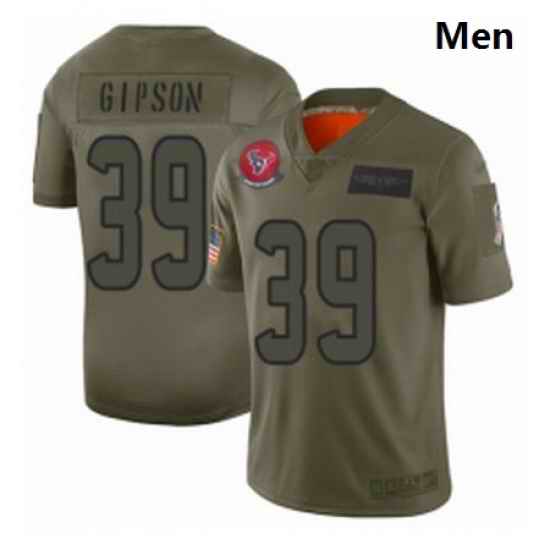 Men Houston Texans 39 Tashaun Gipson Limited Camo 2019 Salute to Service Football Jersey